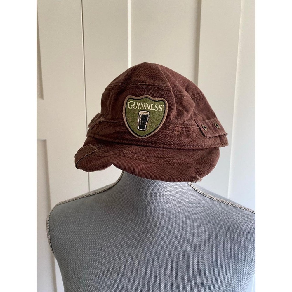 Guiness Hat Cap Cadet Brown Distressed OSFM Dublin Ireland s22